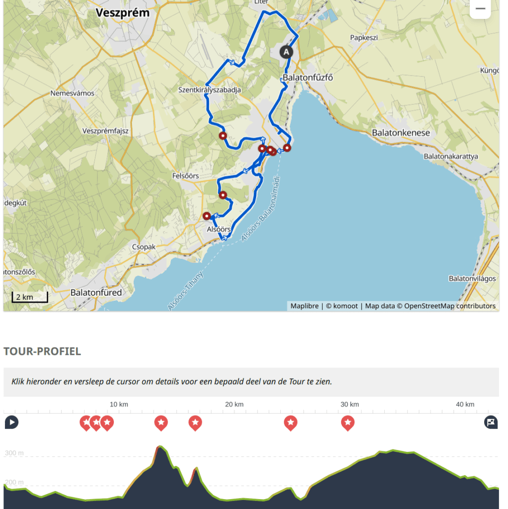 Karte des Radtour