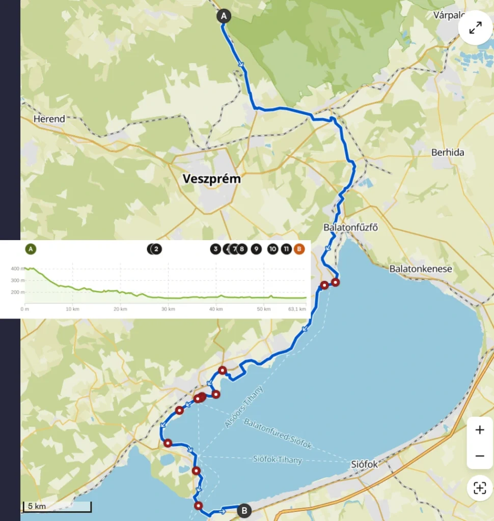 Fietstocht rond het oostelijk Balaton